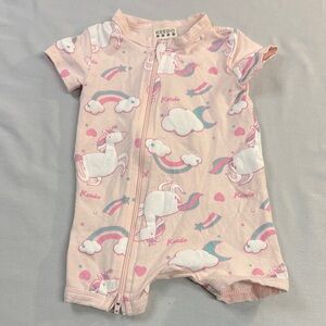 Keedo - 3-6M Pink Unicorn Kids/Baby Short Sleeve One Piece Romper